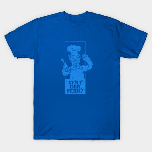 vert der ferk retrocolor - blue T-Shirt by Sayang Anak